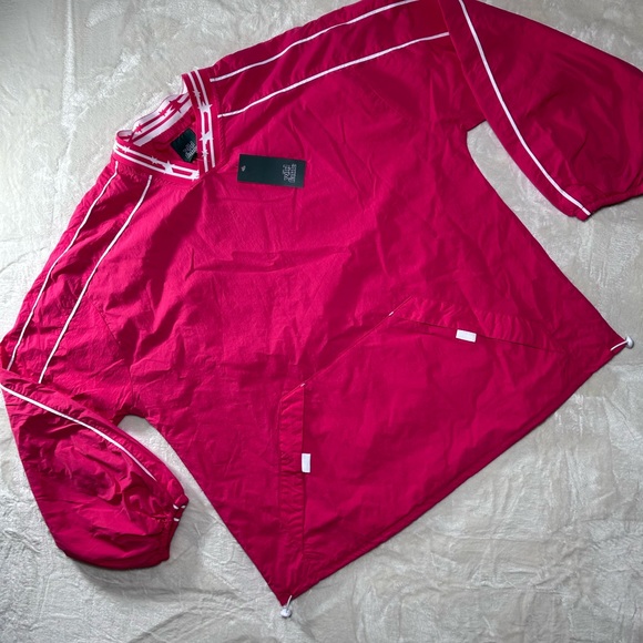 NWT - Wild Fable - Berry Red Varsity Pullover Windbreaker Jacket - Lightweight - Picture 5 of 10